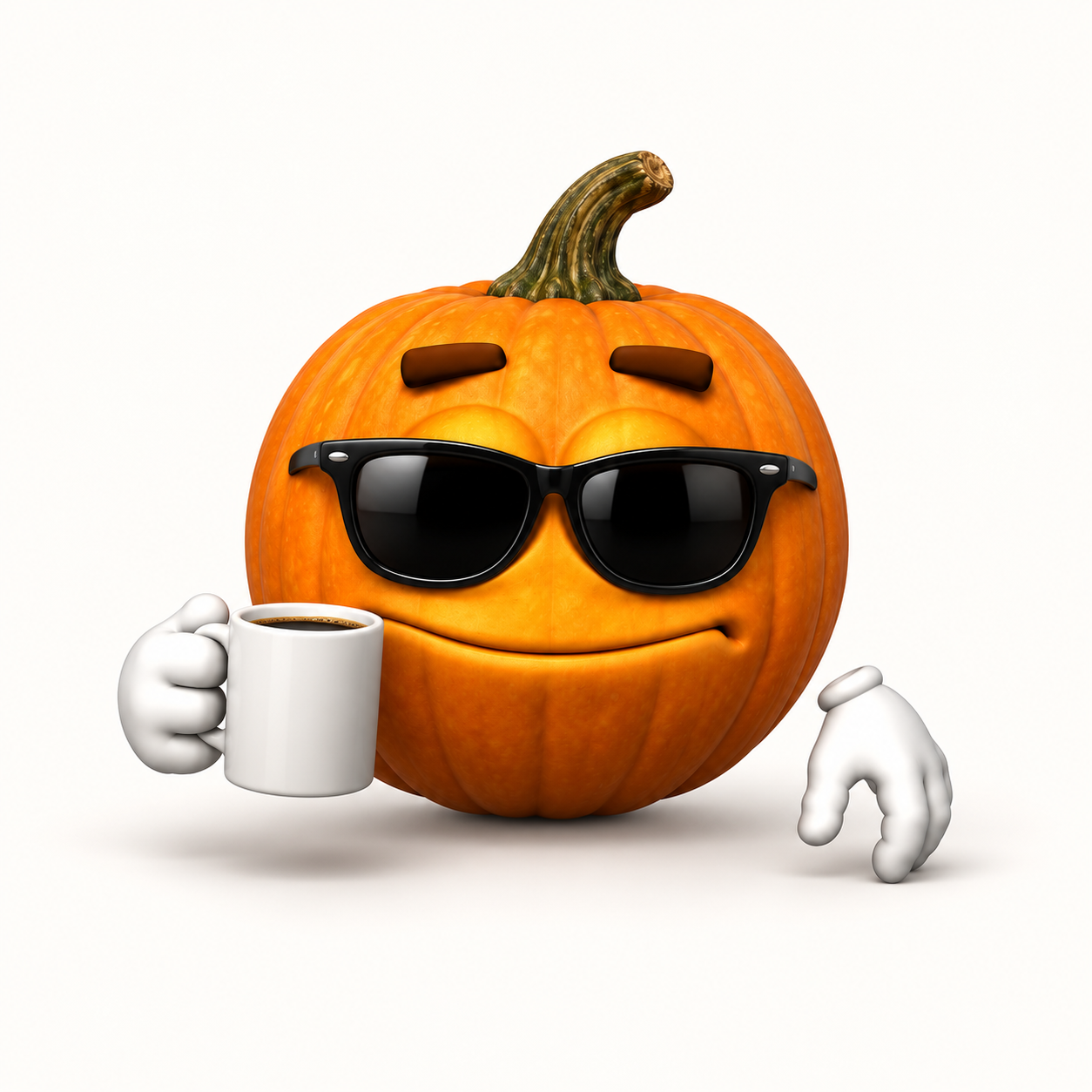 Joe wearing sunglasses and holding a coffee mug